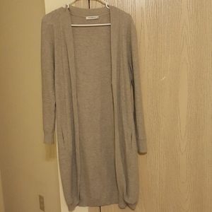 High quality gray long cardigan